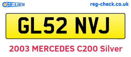 GL52NVJ are the vehicle registration plates.