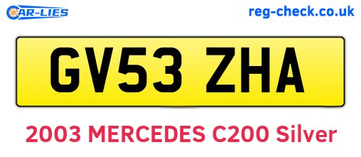 GV53ZHA are the vehicle registration plates.