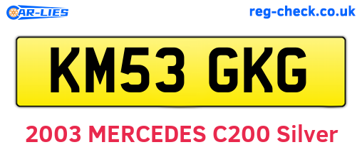 KM53GKG are the vehicle registration plates.