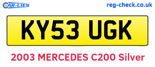 KY53UGK are the vehicle registration plates.
