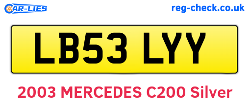 LB53LYY are the vehicle registration plates.