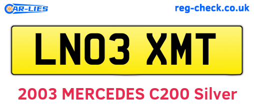 LN03XMT are the vehicle registration plates.