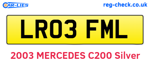LR03FML are the vehicle registration plates.