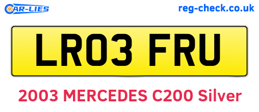 LR03FRU are the vehicle registration plates.