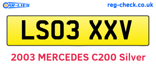 LS03XXV are the vehicle registration plates.