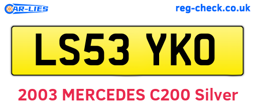 LS53YKO are the vehicle registration plates.