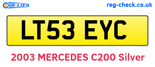 LT53EYC are the vehicle registration plates.