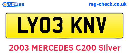 LY03KNV are the vehicle registration plates.