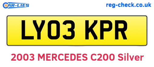 LY03KPR are the vehicle registration plates.