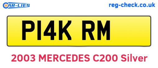 P14KRM are the vehicle registration plates.