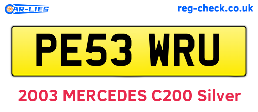 PE53WRU are the vehicle registration plates.
