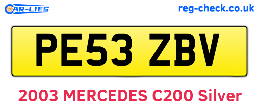 PE53ZBV are the vehicle registration plates.