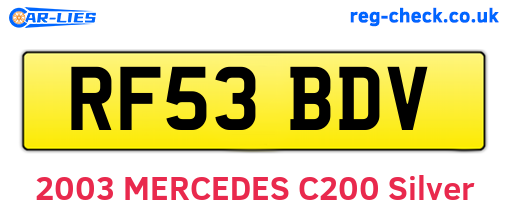 RF53BDV are the vehicle registration plates.