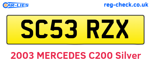 SC53RZX are the vehicle registration plates.