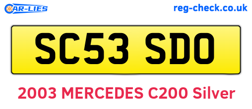 SC53SDO are the vehicle registration plates.