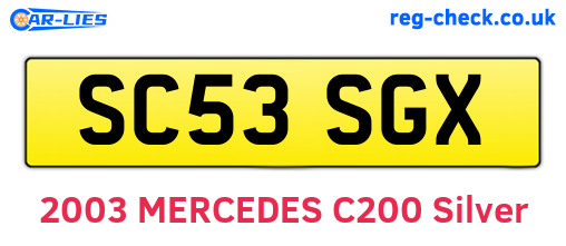 SC53SGX are the vehicle registration plates.