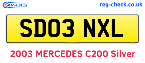 SD03NXL are the vehicle registration plates.