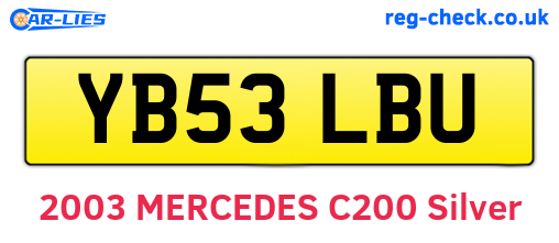 YB53LBU are the vehicle registration plates.
