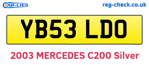 YB53LDO are the vehicle registration plates.