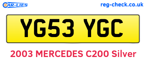 YG53YGC are the vehicle registration plates.