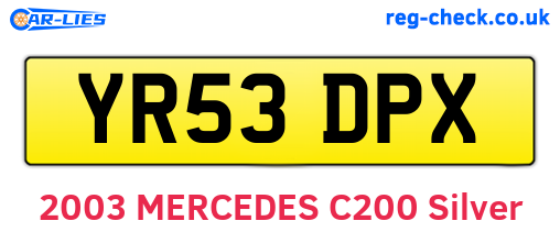 YR53DPX are the vehicle registration plates.
