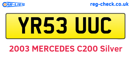 YR53UUC are the vehicle registration plates.