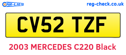 CV52TZF are the vehicle registration plates.