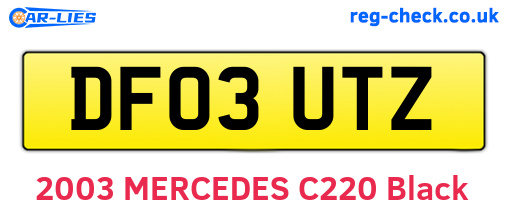 DF03UTZ are the vehicle registration plates.