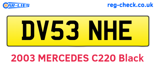 DV53NHE are the vehicle registration plates.