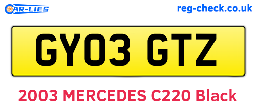 GY03GTZ are the vehicle registration plates.
