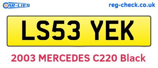 LS53YEK are the vehicle registration plates.