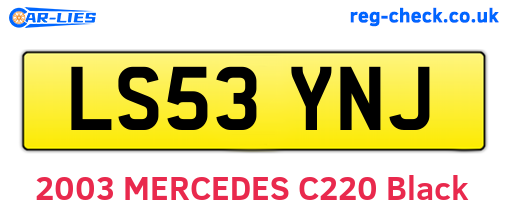 LS53YNJ are the vehicle registration plates.