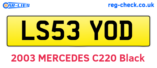 LS53YOD are the vehicle registration plates.