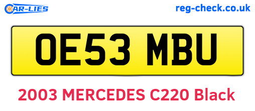 OE53MBU are the vehicle registration plates.