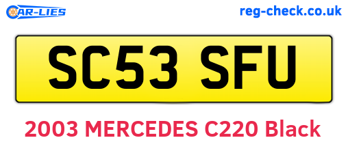 SC53SFU are the vehicle registration plates.