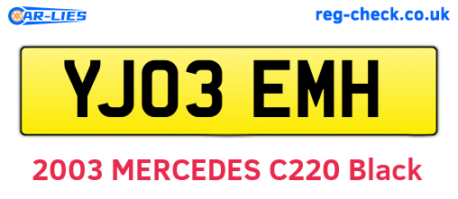 YJ03EMH are the vehicle registration plates.