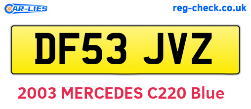 DF53JVZ are the vehicle registration plates.