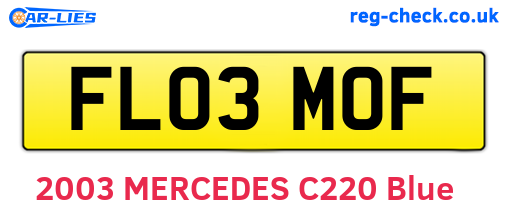 FL03MOF are the vehicle registration plates.