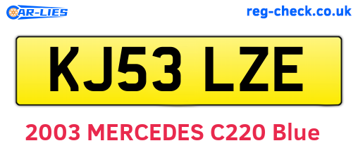 KJ53LZE are the vehicle registration plates.