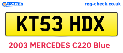 KT53HDX are the vehicle registration plates.