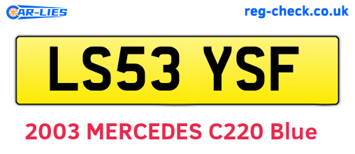 LS53YSF are the vehicle registration plates.
