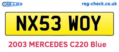 NX53WOY are the vehicle registration plates.