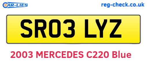 SR03LYZ are the vehicle registration plates.