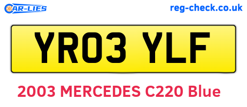 YR03YLF are the vehicle registration plates.
