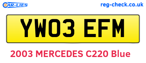 YW03EFM are the vehicle registration plates.