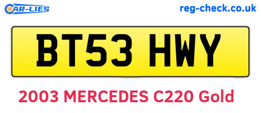 BT53HWY are the vehicle registration plates.