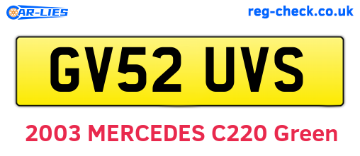 GV52UVS are the vehicle registration plates.