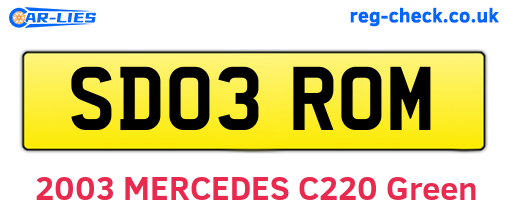 SD03ROM are the vehicle registration plates.