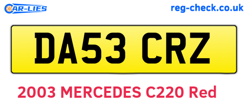 DA53CRZ are the vehicle registration plates.