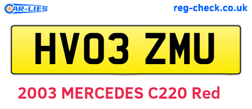HV03ZMU are the vehicle registration plates.